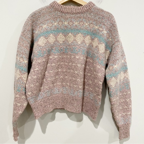 Eddie Bauer Sweaters - EDDIE BAUER Vintage Sweater Crewneck Ski Wool Blend Pastel 90s 80s Size Large